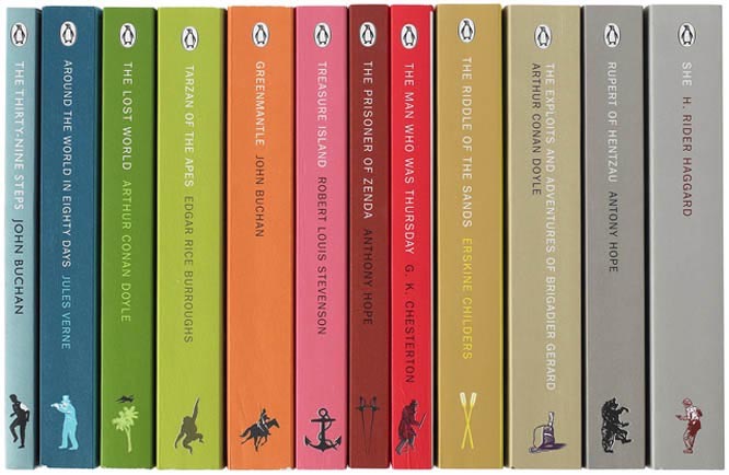 Penguin classics set, colour-blocked spines