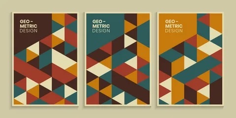 Geometric covers in a retro palette